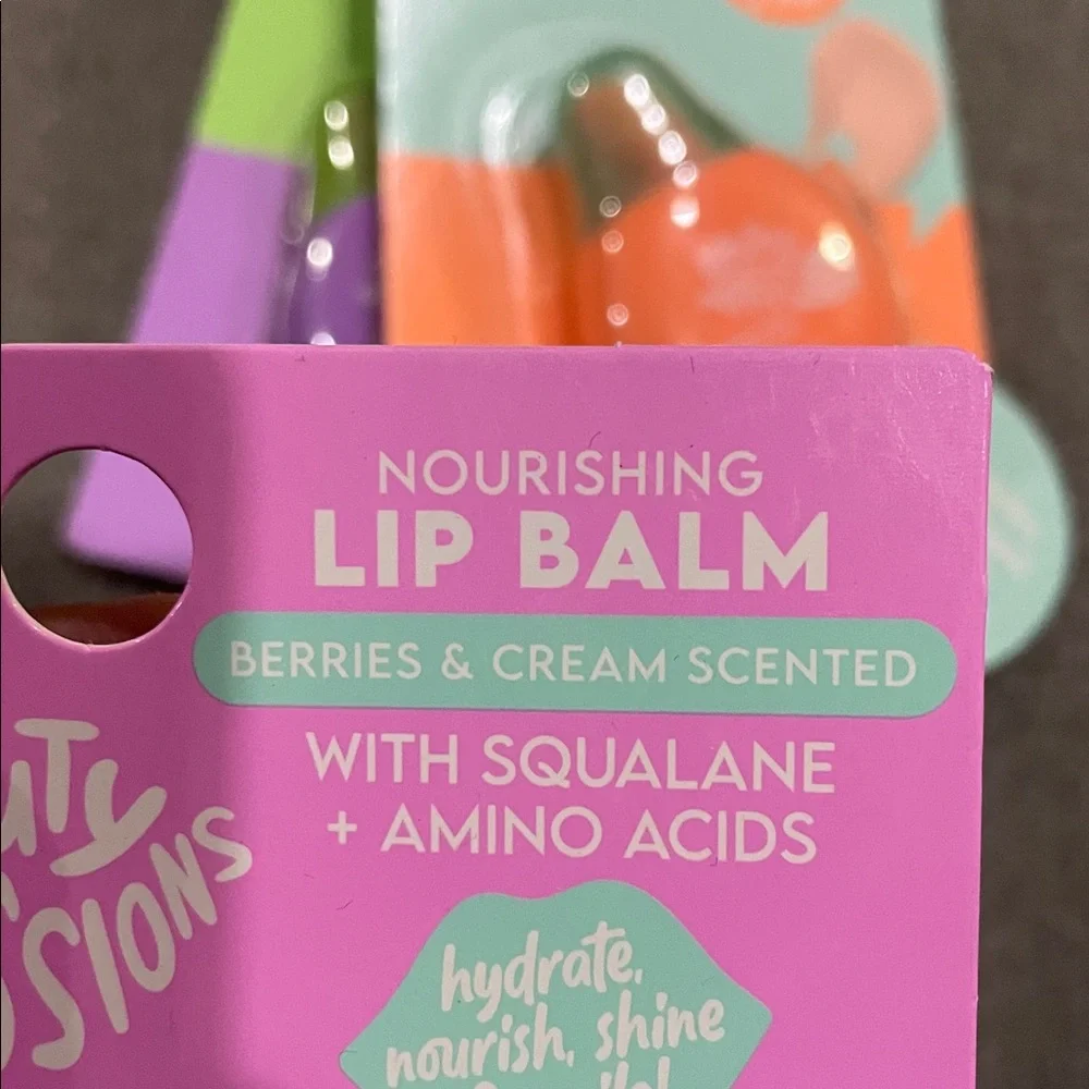 BEAUTY IMPRESSIONS ROUND LIP BALMS Squalane & Amino Acids Full Collection of 4